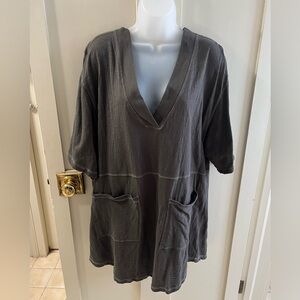 Natural Life Charcoal/green Cotton Day Dress